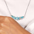 Céruléen | Argent sterling .925 | Collier fermoir infini en verre luciole